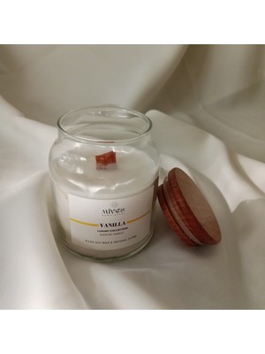 Vanilya Kokulu Cam Kavanozda Soya Mum