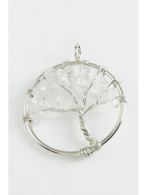 Depomix Kuvars Doğaltaş Kolye Ucu-Şeffaf