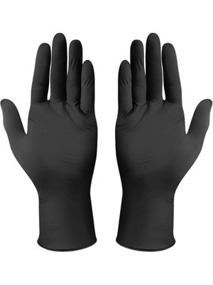 Siyah Nitril Eldiven L Beden – Pudrasız Tek Kullanımlık 100’LÜ Paket