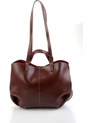 Bordo  Kadın Omuz Çantası C06571010609