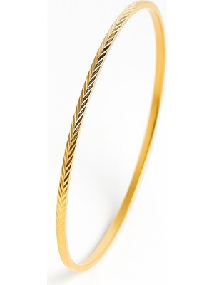 INNUENDO JEWELRY 925 Ayar Gümüş 22 Ayar Altın Kaplama Başak Ajda Bilezik Kadın Şık Aksesuar