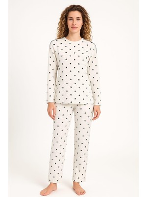 Pemilo Kadın 70916 Uzun Kol Likralı Waffle Pijama Takımı