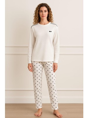 Pemilo Kadın 70915 Uzun Kol Likralı Waffle Pijama Takımı