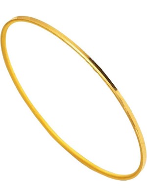 925 Ayar Gümüş Üzeri 22 Ayar Altın Kaplama Düz Ajda Model Oluklu Ajda Kadın Bilezik