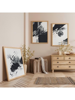 Ahşap Çerçeveli Gölgeler Oyunu Üçlü Ahşap Tablo Seti