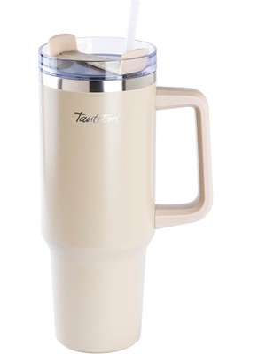 Tantitoni Move Açık Kahve 1.2l Paslanmaz Çelik Pipetli Termos Bardak Ergonomik Tasarım ile Kullanım Kolaylığı