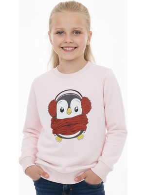 Kız Çocuk Sweatshirt Baskılı Şardonlu Kışlık