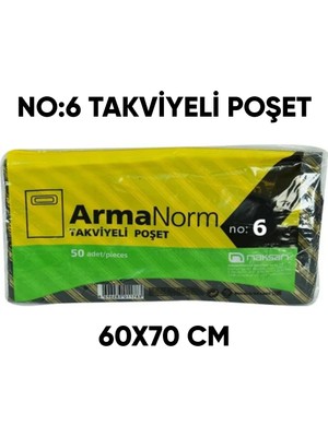 Arma No:6 Takviyeli Poşet Siyah 60X70 cm