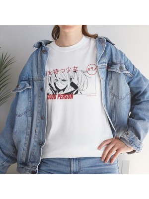 Renvosa Japon Model Sıfır Yaka Baskılı Tişört