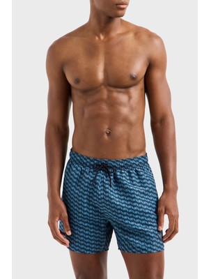 Emporio Armani Logo Desenli Slim Fit Düşük Bel Mayo Short Erkek Mayo Short EM000583 AF12342 F9035