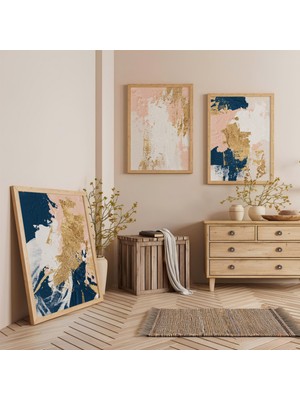 Ahşap Çerçeveli Deniz Esintisi Üçlü Ahşap Tablo Seti