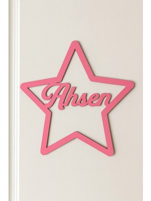 Kapı Süsü Isimli Yıldız Model Duvar Süsü Pembe