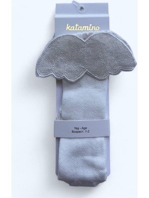Katamino Çorap Dizaltı Beyaz Melek Kanatlı