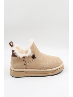 Guja Ithal Seri Içi Kürklü Kadın Bot 486 - Bej - 36