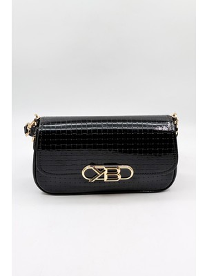 Kriste Bell Çapraz Askılı Kadın Çanta Kb 7217 - Siyah Rugan Kroko
