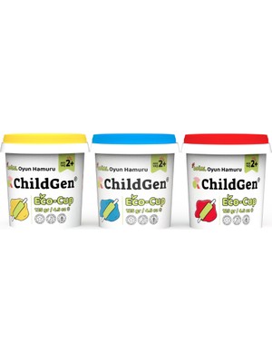 Doğal Oyun Hamuru - Eco Cup- 3'lü Ana Renkler (mavi - Kırmızı - Sarı) 3x125gr