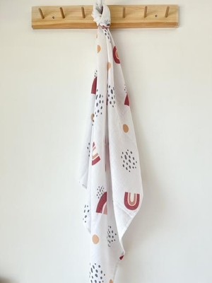 Rainbow Kiremit 120*120CM Çok Amaçlı Organik Müslin Örtü