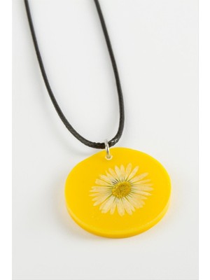 Sepetim Papatya Epoksi Kolye-Mor