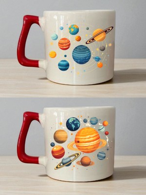 Evren Baskılı 2'li Kupa - Erkeğe Evlilik Yıldönümü Hediyeleri, Erkeklere Evlilik Yıldönümü Hediyesi