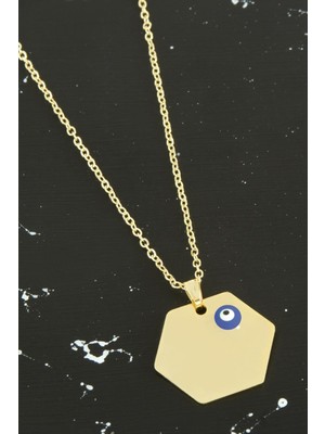 Sepetim Altıgen Isim Yazılabilir Kolye-Gümüş Rengi