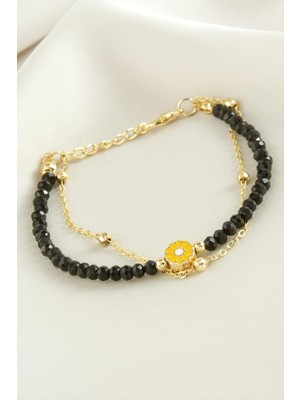 Papatya Zincir Kristal Bileklik