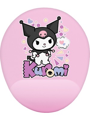 Hamiki Kuromi Bilek Destekli Mouse Pad Ergonomik Kaymaz Taban Mousepad Fare Altlığı