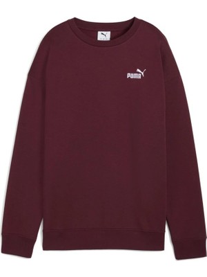 Ess Small Logo Relaxed Crew Puma Kadın Sweatshirt Bordo Sweatshirt Kadın Sweatshirt