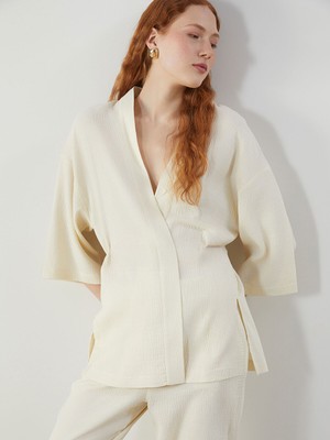 Lc Waikiki Yeni Sezon Şal Yaka Oversize Kadın Kimono