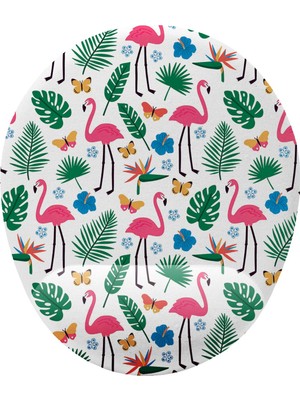 Hamiki Flamingo Desenli Bilek Destekli Mouse Pad Ergonomik Kaymaz Taban Mousepad Fare Altlığı