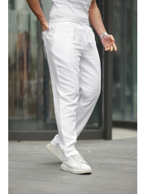 Keten Bağcıklı Jogger Pantolon