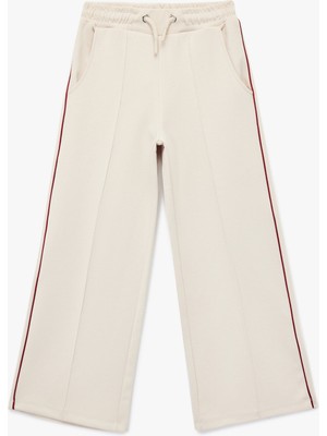 Pamuklu Beli Bağcıklı Cepli Geniş Paça Eşofman Altı