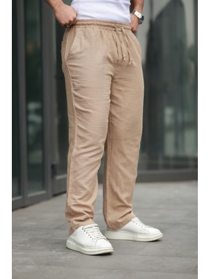 Keten Bağcıklı Jogger Pantolon