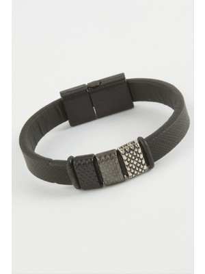 Noktalı Kaliteli Mıknatıslı Suni Deri Bileklik