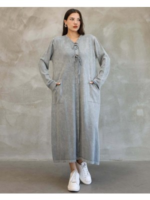 Etnik Bohem ve Otantik Tarz Antik Yıkama Standart Beden % Yüz Pamuk Triko Elbise