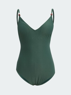 Lc Waikiki Yeni Sezon V Yaka Kendinden Desenli Kadın Mayo