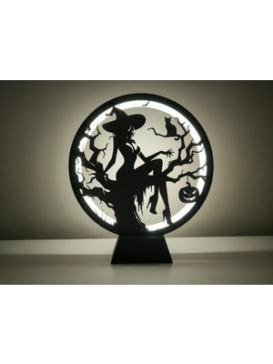 Siyah Büyü Temalı Masa ve Gece Lambası, Şık ve Fonksiyonel Dekoratif Ürün
