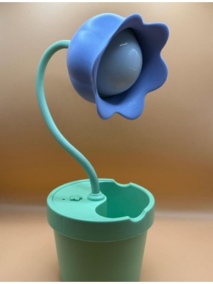 Mavi Masa Lambası ve Kalemlikli Şık Çalışma Ortamı Aksesuarı