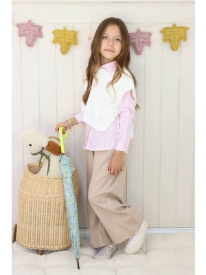 Kız Çocuk Kot Pantolon Triko Gömlekli 3\'lü Tarz Takım