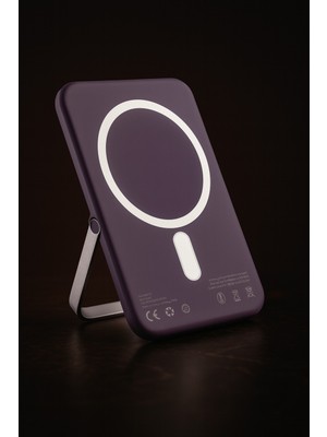 X-Powermagplus Manyetik Standlı Kablosuz Magsafe Powerbank 10000MAH 15W/20W-MOR