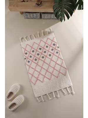 Neveda %100 Pamuk Banyo Paspası Gül Kurusu 60X90