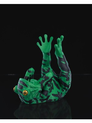 Çizgili Kurbağa Figürlü Şarap Tutacağı ve Şaraplık, Şık ve Dekoratif Tasarım