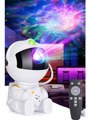 Kumandalı Yıldızlı Çocuk Odası Dekoratif Projeksiyon Aydınlatma Beyaz