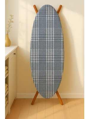 Ranforce Biyeli Çizgili Keçeli Isıya Dayanıklı Ütü Masası Kılıfı 142 x 55 cm