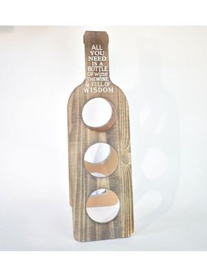 Şarap Şişesi Şeklinde Mdf Dekoratif Şaraplık, Şık ve Modern Tasarım