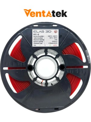 Elas 3D Kırmızı Petg Filament - 1.75MM - 1 kg