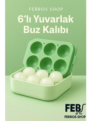 6’lı Yeşil Silikon Yuvarlak Buz Kalıbı – Kahve, Içecek, Kokteyller Için Yuvarlak Buz Kalıbı
