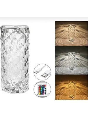 Renkli Kristal LED Dokunmatik Masa Lambası, Şık ve Modern Aydınlatma Seçeneği