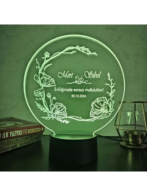 Renkli Gece Lambası, Dokunmatik ve Uzaktan Kumandalı, Yeni Evli Çifte Özel Hediye