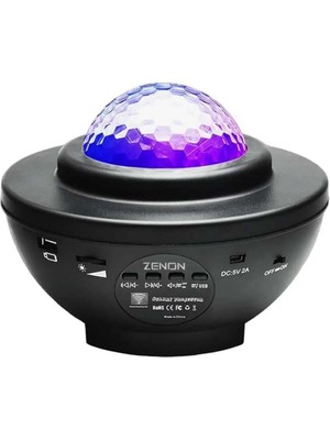 Renkli Projektör Bluetooth Hoparlör Gece Lambası Rgb LED Işıklı Parti Ses Sistemi