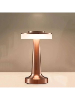 Şık Metal Bronz Kablosuz Masa Gece Lambası, Dekoratif LED Işığı